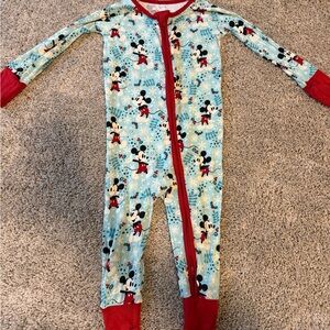 Disney Mickey Mouse Little Sleepies One Piece Pajama - Blue and Red